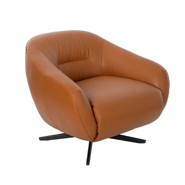 Angel Cerdá Brown Leather Swivel Armchair 5183