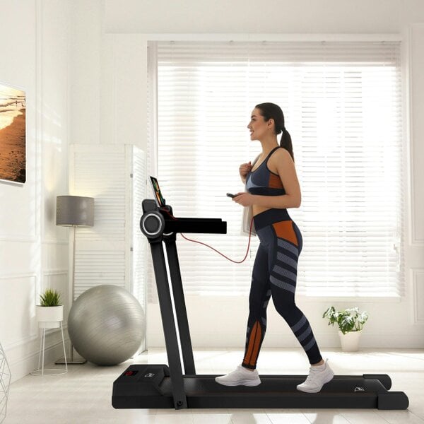 Neo Black Walking Pad Treadmill with Hand Rail