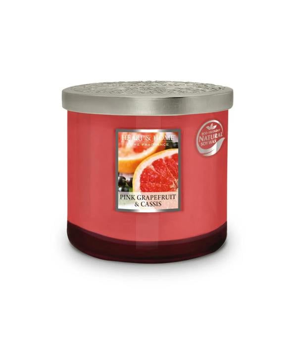 Heart & Home Pink Grapefruit & Cassis - 2 Wick Ellipse Candle