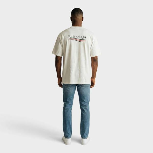 Balenciaga Logo Political Campaign T-Shirt White
