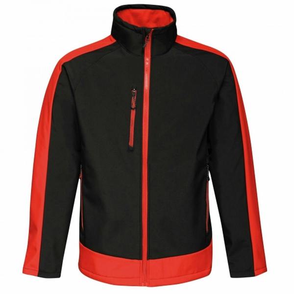 Regatta Professional Mens Contrast 3 Layer Soft Shell Jacket - Jet Black/Orient Red - 