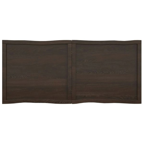 Berkfield Table Top Dark Grey 140x60x4 cm Treated Solid Wood Oak Live Edge