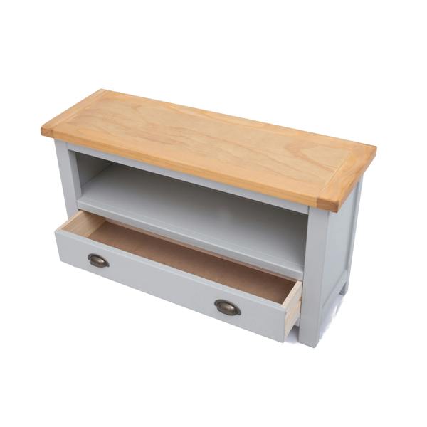Cabinet Bits Argenta Light Grey 1 Drawer TV Cabinet Brass Cup Handle