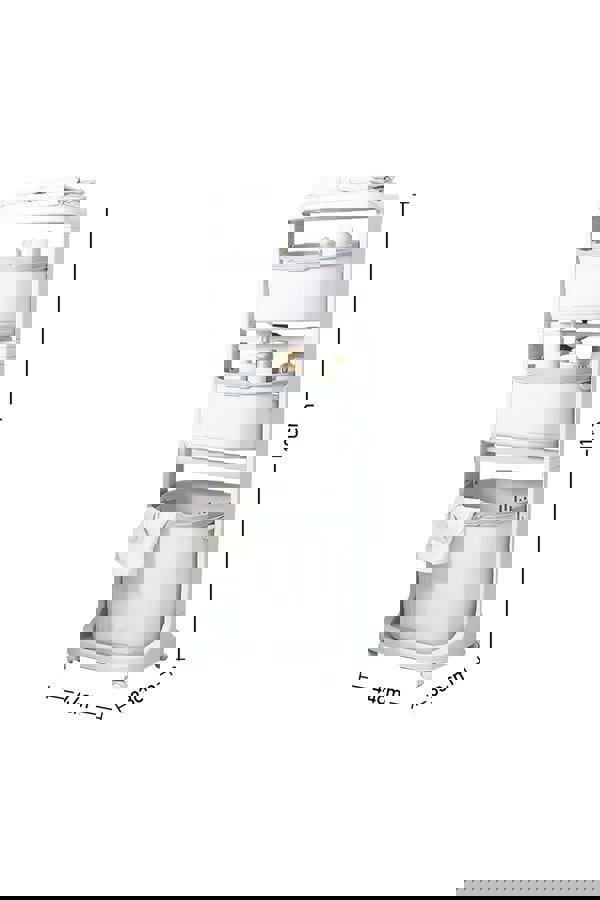 Living and Home 4-Tier Laundry Basket Clothes Storage Shelf on Wheels for Bathroom