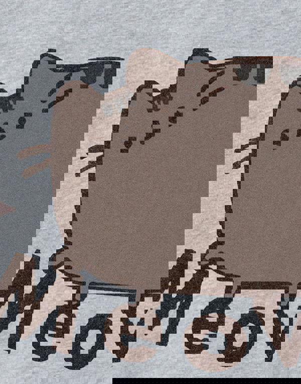 Pusheen Girls Grey Meow Short Sleeved T-Shirt