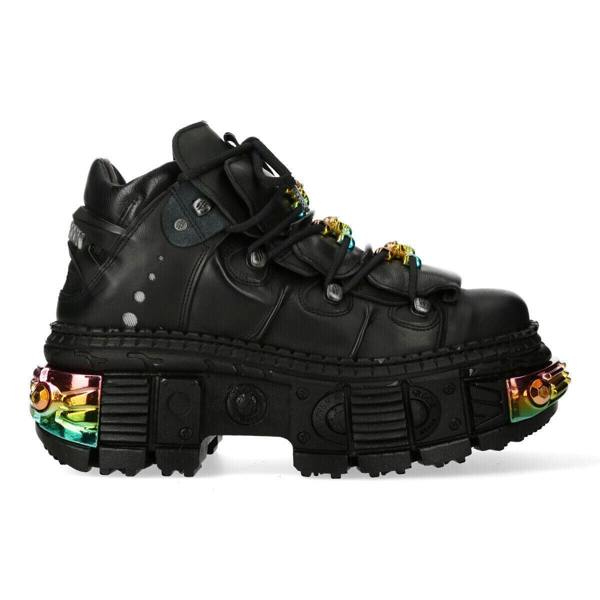 New Rock Platform Leather Ankle Boots-WALL106-S23