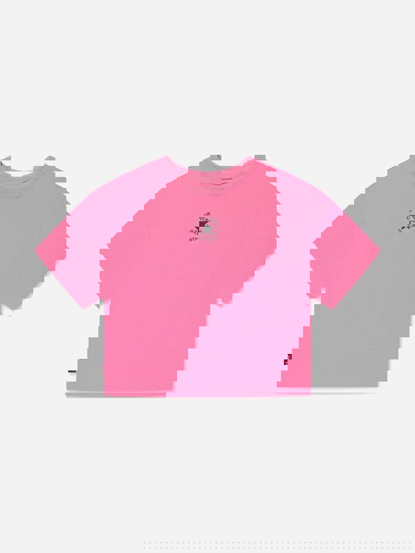 Converse Girls Chuck Patch Boxy T-Shirt in Pink