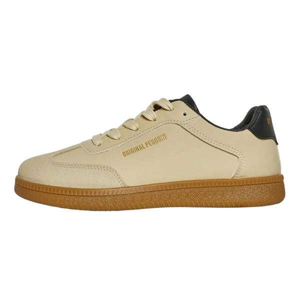 Original Penguin Mens Retro Round Toe Flat Trainers - Cream - 