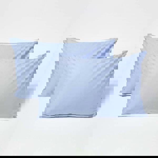 HOMESCAPES Crisp & Cool 200 TC Egyptian Cotton Percale Kids' Pillowcases – 40 x 60 cm, 2 Pack