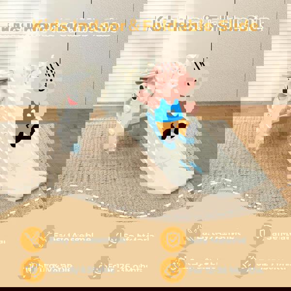 Dekko 4-In-1 Kids Slide Set Basketball Hoop Ring Toss Foldable Indoor Playground