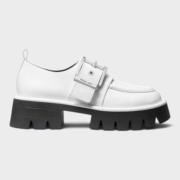 Michael Kors Colby Leather Loafer White Black