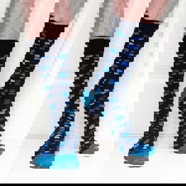 Jemsox Circle Geo Turquoise Mens Socks | Organic Cotton & Comfort Top