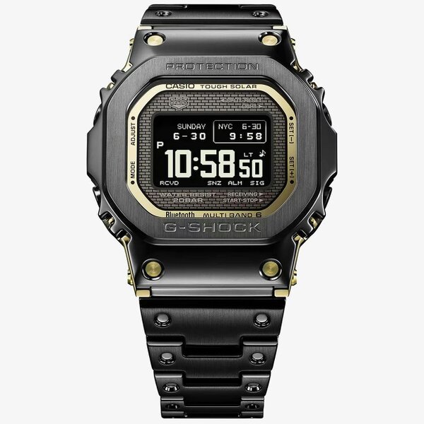 Casio Mens G-Shock Full Metal Origin 5000 Series Black & Gold Digital Solar Bracelet Watch GMW-BZ5000BD-1ER