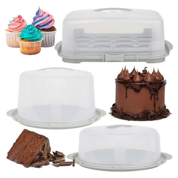 Cake Caddy Storage Container With Lid & Carry Handles