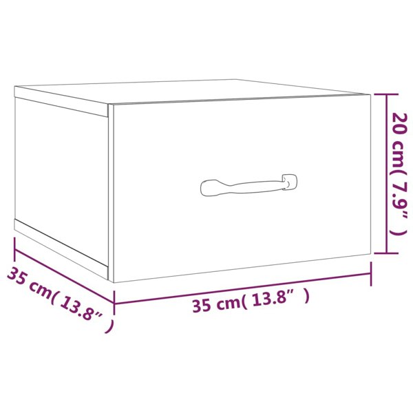 Berkfield Wall-mounted Bedside Cabinets 2 pcs Concrete Grey 35x35x20 cm