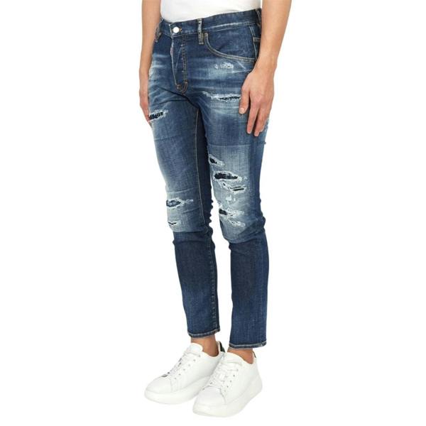 Dsquared2 Skater Jean Destroyed Reinforced Denim Blue Jeans W28