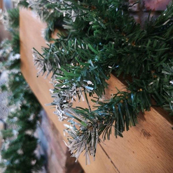 Samuel Alexander Premier 270cm (9ft) x 25cm Snow Tipped Green Christmas Garland Decoration