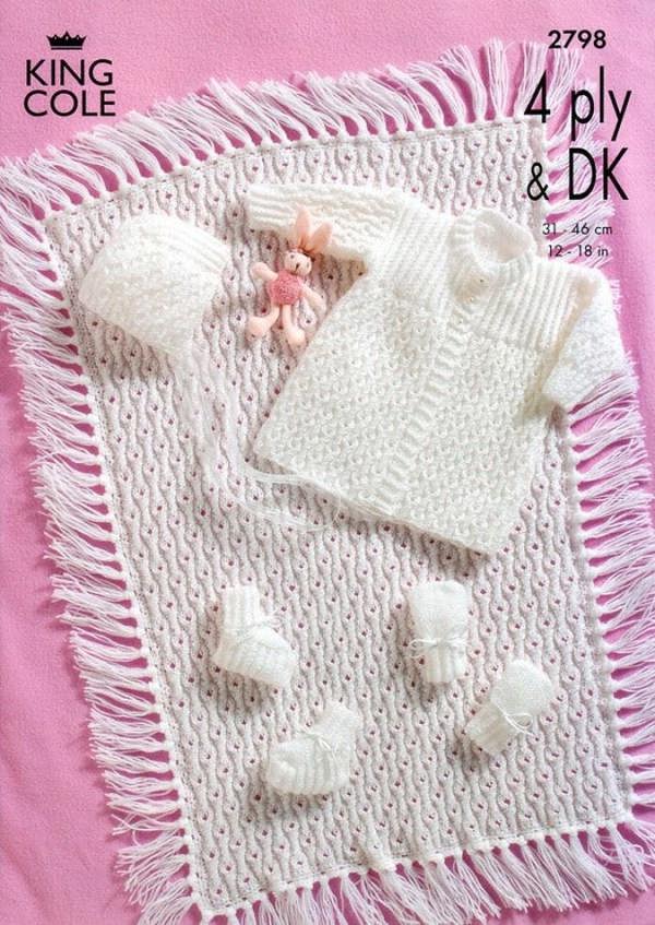 King Cole Baby Knitting Pattern 2798, Shoes, Coats, Headwear, Gloves for Baby, 12 - 18 Inches - Advanced