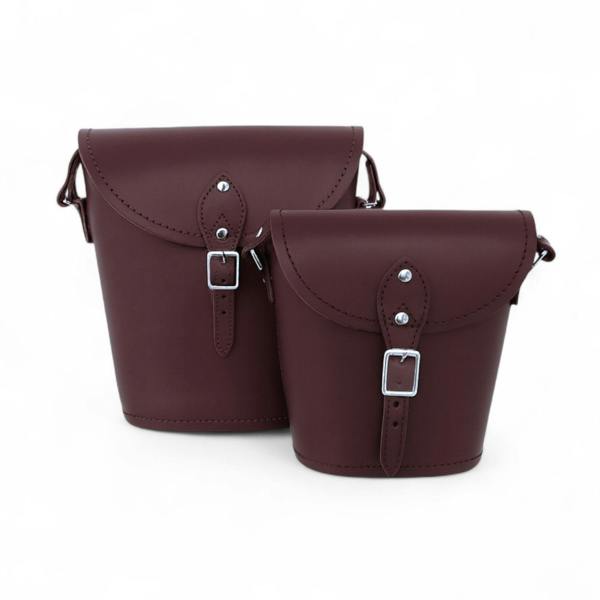 Zatchels Handmade Leather Barrel Bag - Marsala Red