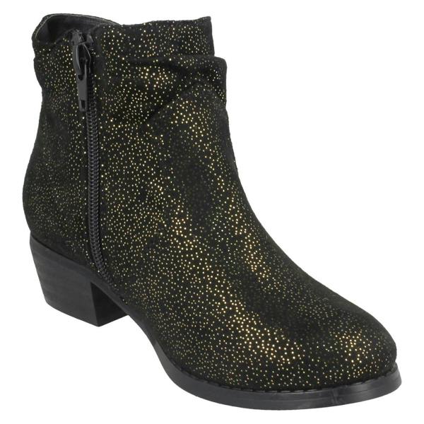 Spot On Girls Spot On Mid Heel Rouched Ankle Boots