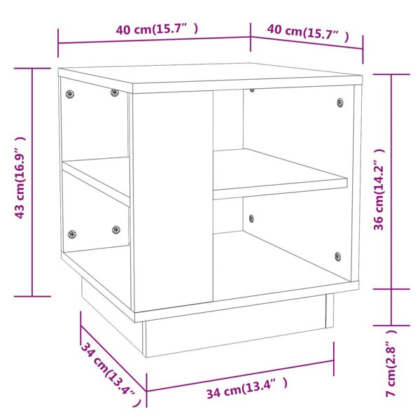 Berkfield Coffee Table Grey Sonoma 40x40x43 cm Engineered Wood