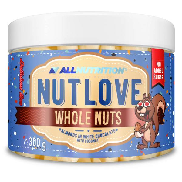 Allnutrition Nutlove Whole Nuts, Almonds in White Chocolate & Coconut - 300g