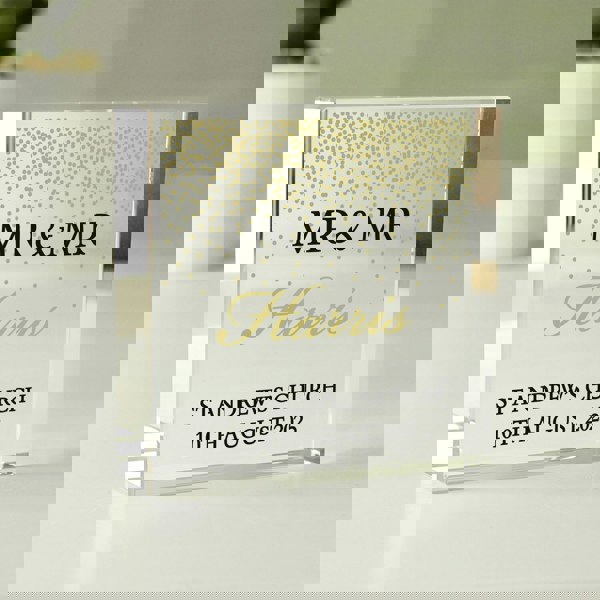 Personalised Memento Company Personalised Gold Confetti Crystal Token