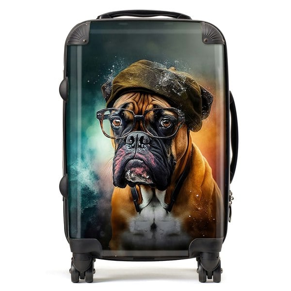 Warren Reed Boxer Dog Splashart Suitcase