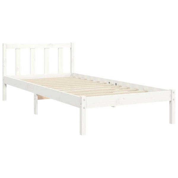 Berkfield Bed Frame with Headboard White 100x200 cm Solid Wood