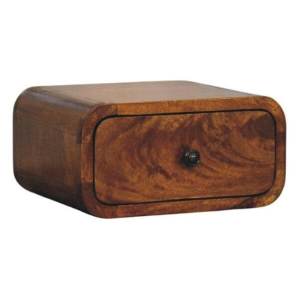 Wyld Haus Vicenza Mini Mango Wood Wall-Mounted Bedside Table with Drawer