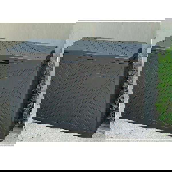 Gr8 Garden Anthracite 280L Plastic Storage Box Garden Outdoor Shed Utility Cushion Chest