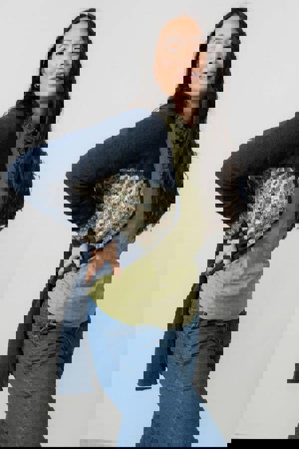 Lily & Me Isle Longline Fair Isle Knit Cardigan Navy