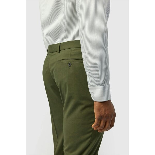Alexandre Silver Alexandre Tailored Fit Sage Non Iron Stripe Single Cuff Shirt