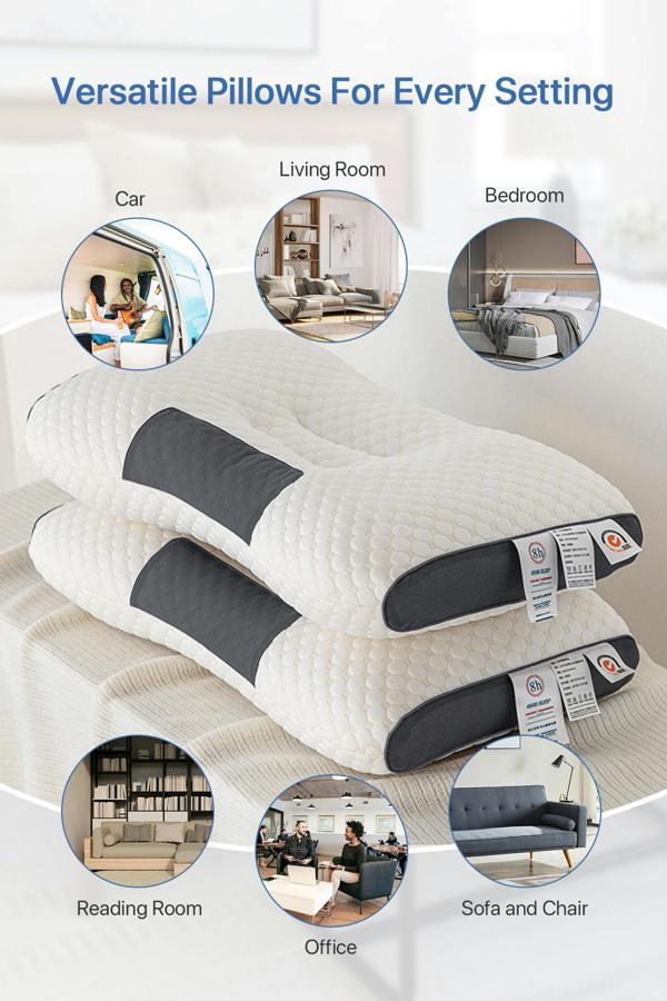 Living and Home Premium Sleep Support Knitted Pillow for All Seasons