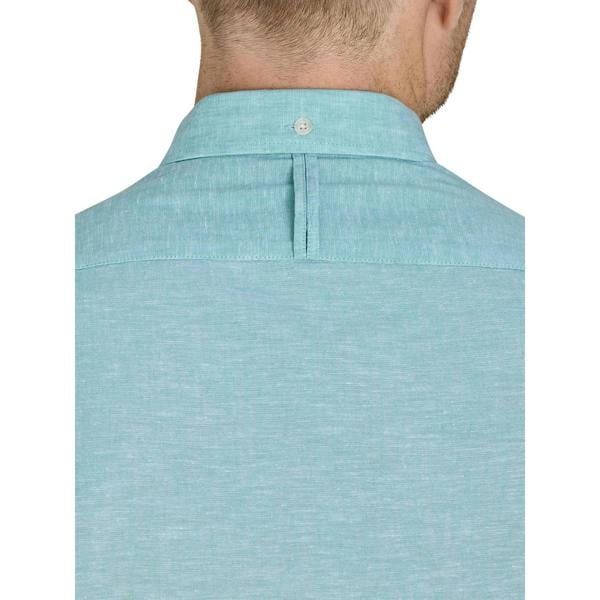 Raging Bull Mens Classic Linen Short-Sleeved Shirt - Apple Green - 