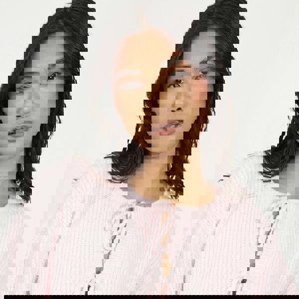 Brave Soul Pink Tie Fastening Fisherman Knit Cardigan - Pink Image 4