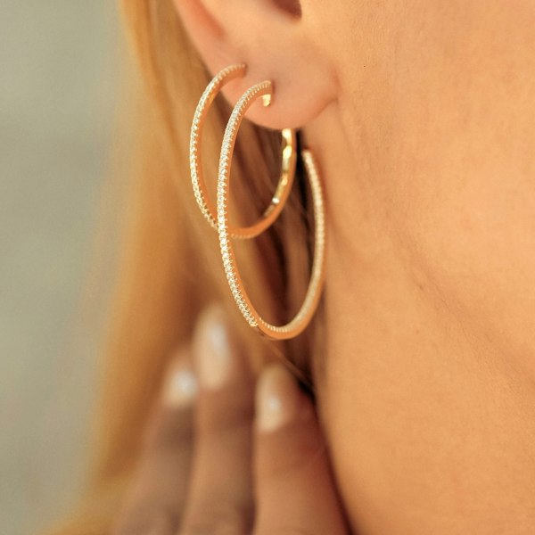 Spero London Sterling Silver Stud Hoop Earring