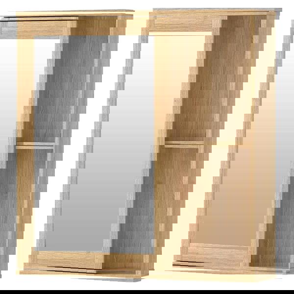 Levede Bathroom Mirror Cabinet Wall Mounted Cupboard with Storage Shelf Oak 56cm