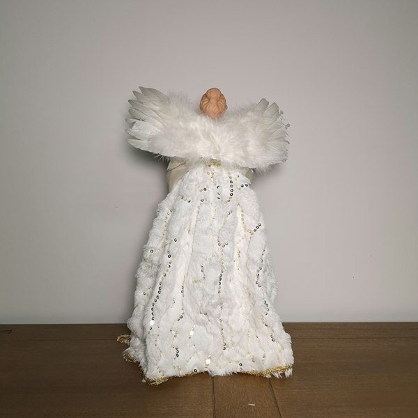 Samuel Alexander 40cm Premier Deluxe Christmas Angel Tree Topper Decoration in Gold & White