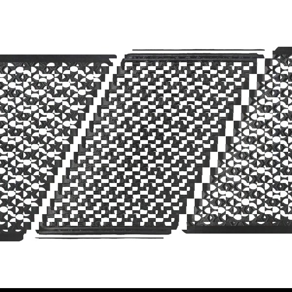 JVL Honeycomb Outdoor Rubber Ring Entrance Floor Door Mat 40x60cm, Black