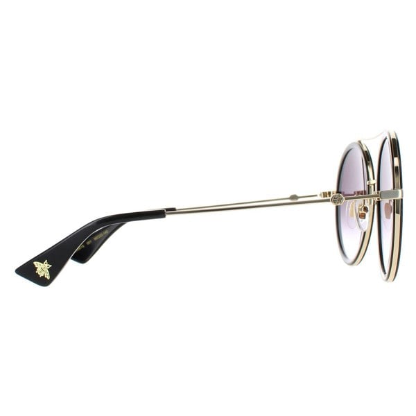 Gucci Sunglasses GG0061S 001 Black Gold Grey Gradient