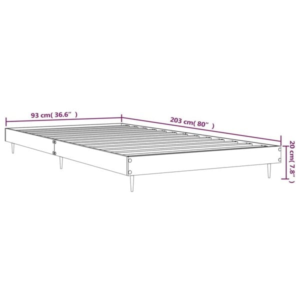 Berkfield Bed Frame White 90x200 cm Engineered Wood