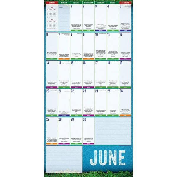 Sports Facts And Trivia Calendar 2027, Wall Calendars, Month To View, Sports, Gift