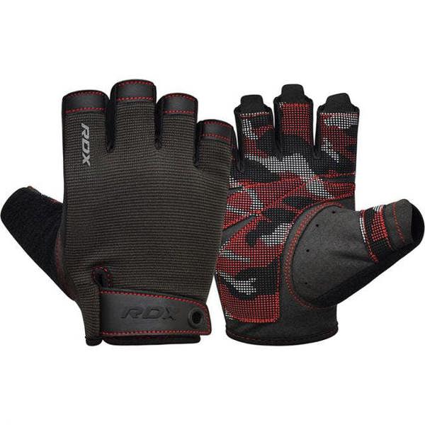 RDX Sports GYM TRAINING GLOVES T2 HALF RED PLUS