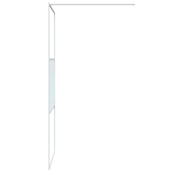 Berkfield Walk-in Shower Wall White 90x195 cm Clear ESG Glass