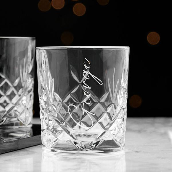 Personalised Crystal Whisky Tumbler - product in use