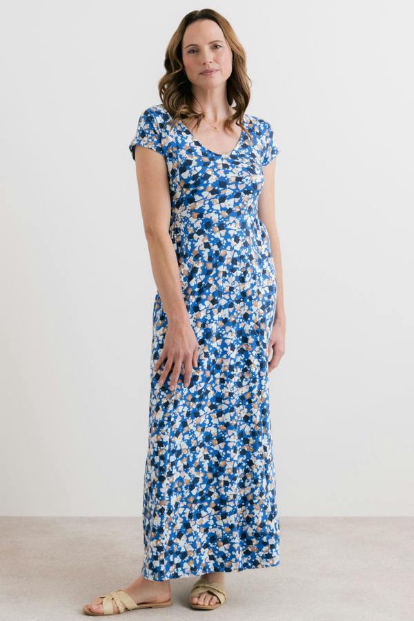 Lily & Me Penelope Cotton Jersey Maxi Dress Cobalt