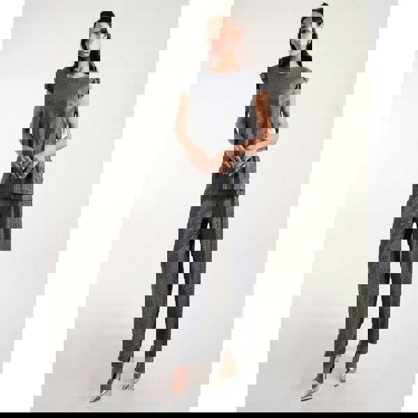 Blue Vanilla Frill Sleeve Metallic Top