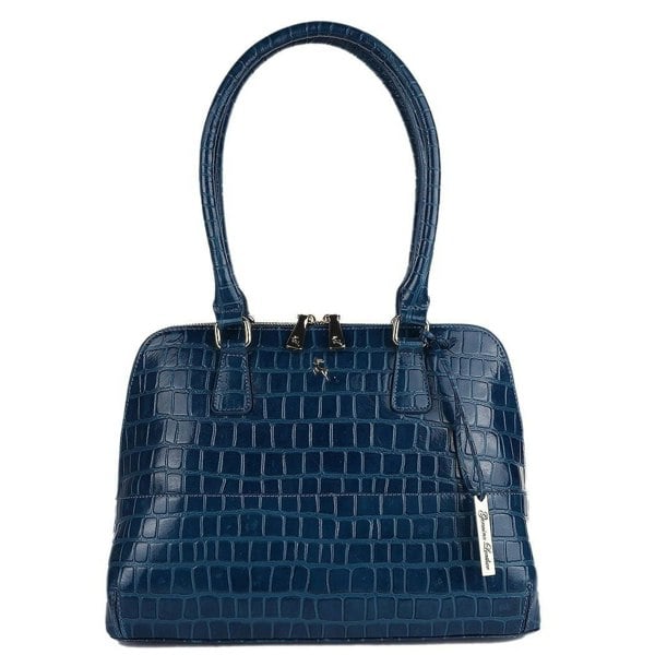 Ashwood Crocodile Print Zip Around Leather Tote Bag: C-53