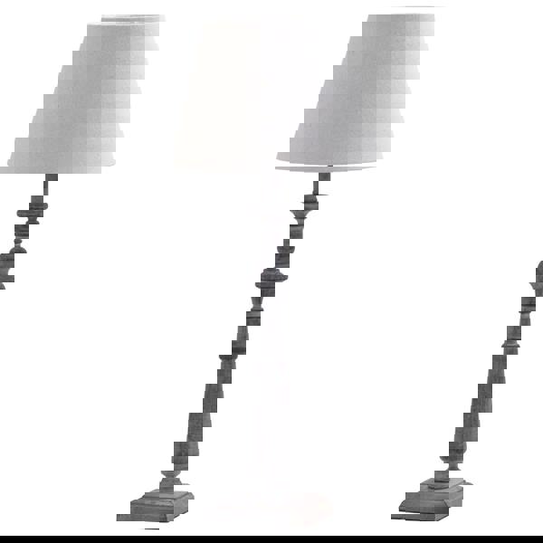 Hill Interiors Incia Column Table Lamp (UK Plug) - Brown/White - 